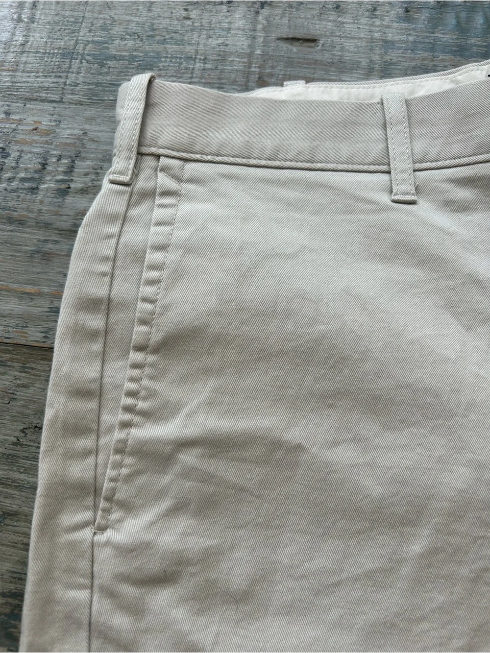 J. Crew Men's Flat Front Chino Shorts in Light Tan Stone Color